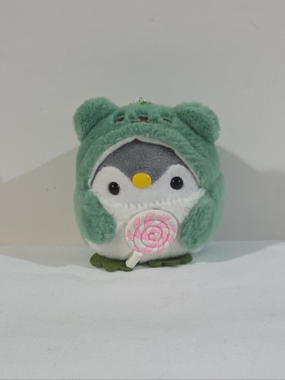 penguin with bear onesie plushie keychain